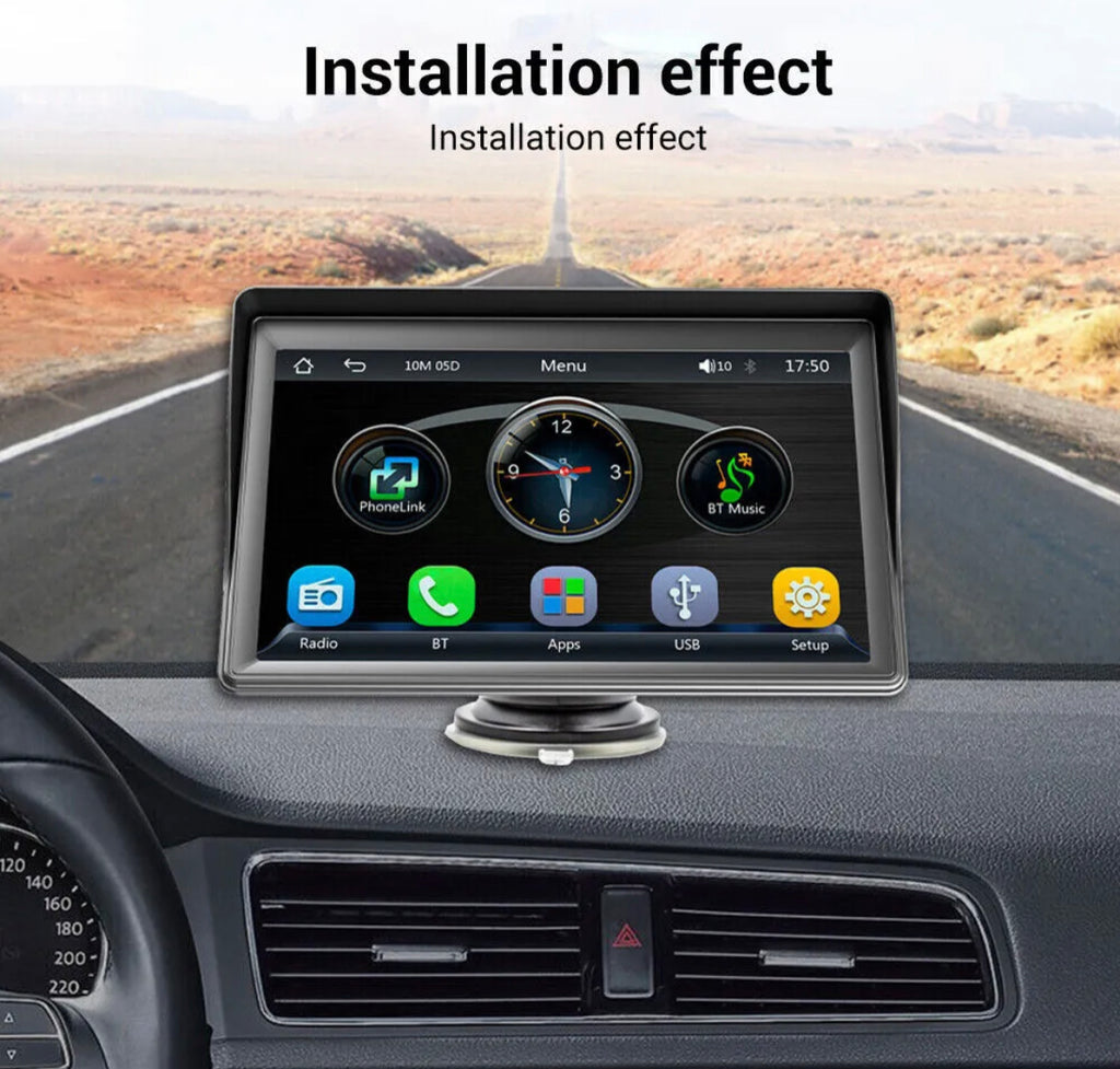 Portable 7"for Wireless Apple CarPlay Android Auto Touch Screen Car Radio Stereo