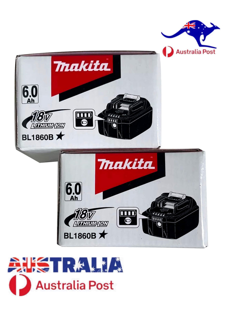 Genuine MAKITA BL1860B -L 18V 6.0AH Li-Ion Cordless Battery -TWIN PACK Aus-stock